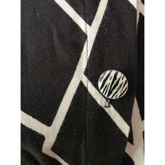 Anthony Mark Hankins Button-Down Shirt With Zebra Print Black White L - Picture 4 of 9